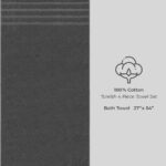 American Soft Linen Luxury 4 Piece Bath Towel Set, 600 GSM 100% Cotton Turkish Bath Towels for Bathroom, 27×54 in Large Bathroom Shower Towels, Dark Gray