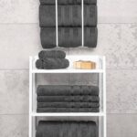 American Soft Linen Luxury 4 Piece Bath Towel Set, 600 GSM 100% Cotton Turkish Bath Towels for Bathroom, 27×54 in Large Bathroom Shower Towels, Dark Gray