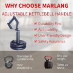 Adjustable Kettlebell Handle Metal Dumbbell Converter Ergonomic Design Quick Adjustment Kettlebells Weights Compatible with 2″ Weight Plates Perfect for Strength Training,HIIT,Home Gym Workout
