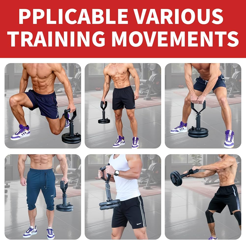 Adjustable Kettlebell Handle Metal Dumbbell Converter Ergonomic Design Quick Adjustment Kettlebells Weights Compatible with 2″ Weight Plates Perfect for Strength Training,HIIT,Home Gym Workout