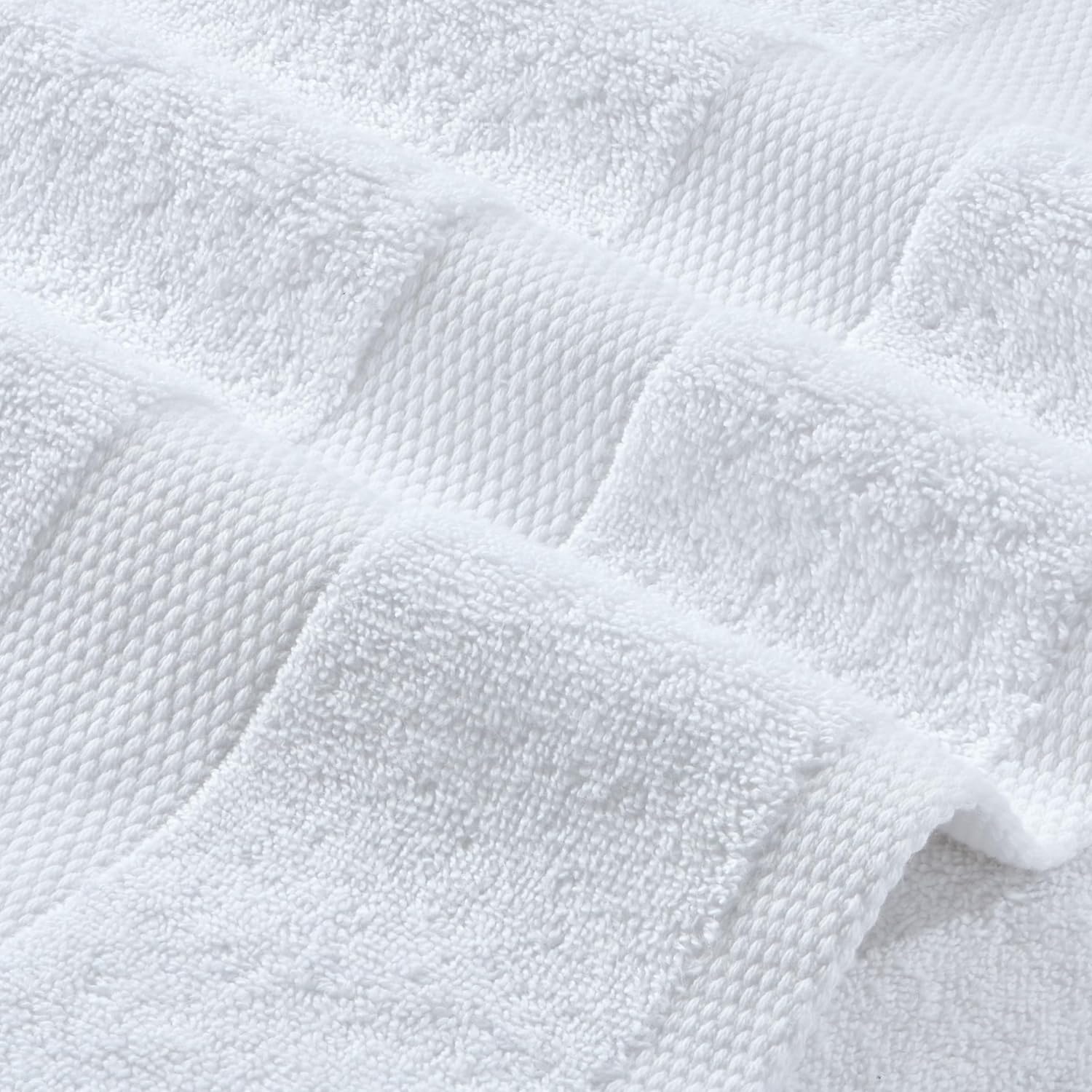 White Bath Towel Set of 6 – 100% Cotton Highly Absorbent Towels for Bathroom, 2 Luxury Bath Towels 650GSM, 2 Hand Towels, 2 Washcloths