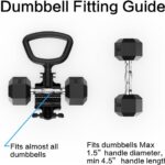 Convert Dumbbells into Kettlebell by SEWD – Adjustable Weights & Up to 220LB Capacity Kettlebell Handle for Weight Lifting, 90-Degree Rotating Handle, Compatible with Dumbbells (max 1.5″ handle diameter, min 4.5″ handle length）