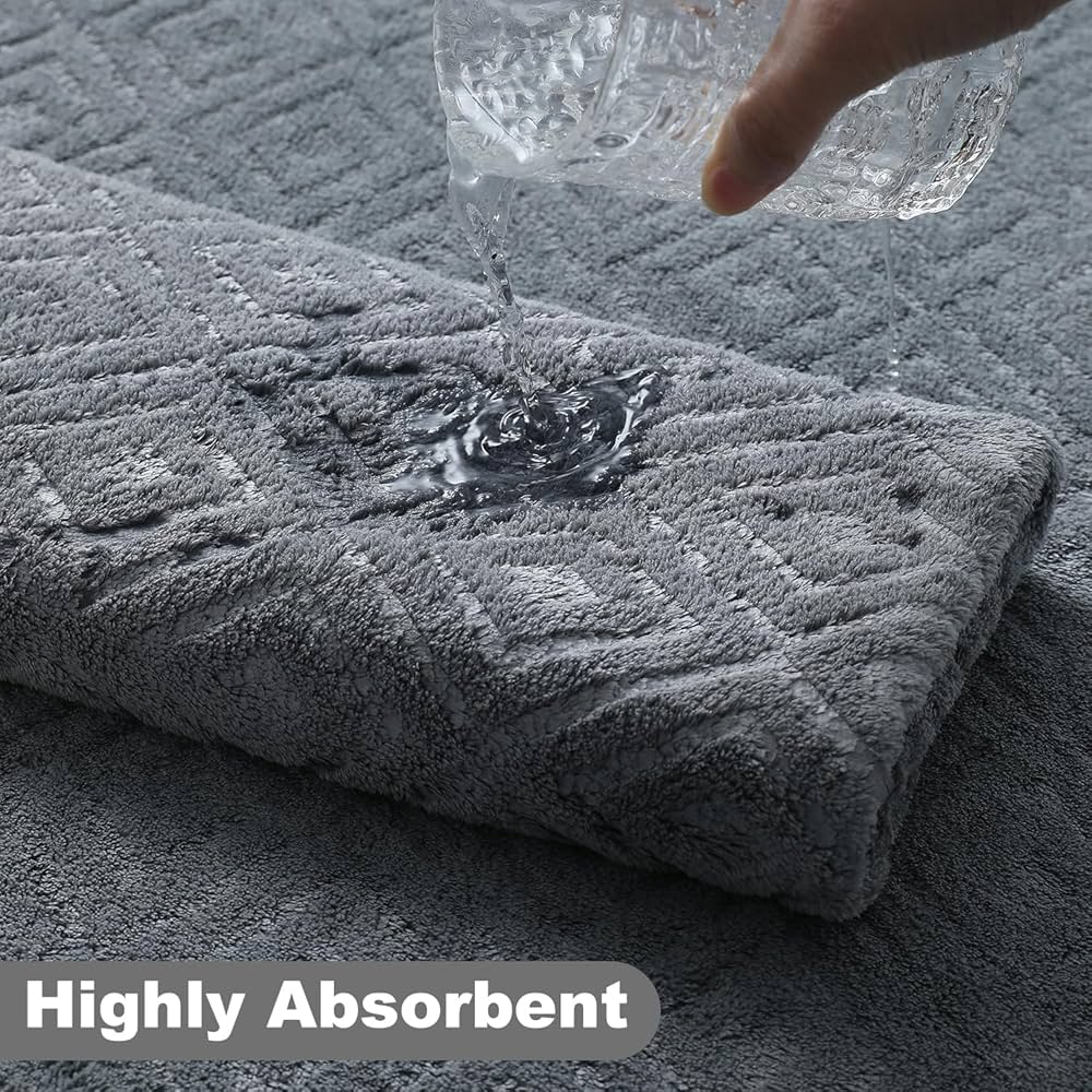 Smuge 18-Piece Bath Towel Set, Include 6 Bath Towel Sheets, 6 Hand Towels and 6 Washcloths – Highly Absorbent Quick Dry 100% Microfiber,Ultra Soft Bathroom Towel Set (Dark Gray)