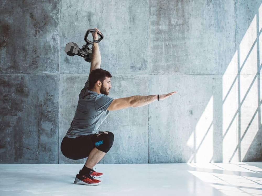 Convert Dumbbells into Kettlebell by SEWD – Adjustable Weights & Up to 220LB Capacity Kettlebell Handle for Weight Lifting, 90-Degree Rotating Handle, Compatible with Dumbbells (max 1.5″ handle diameter, min 4.5″ handle length）