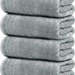 Tens Towels Pack of 4 Extra Large Bath Towels 30 x 60 Inches, 100% Cotton, Larger & Lighter Weight, Quicker to Dry, Super Soft and Absorbent, Perfect for Bathroom, Cool Grey