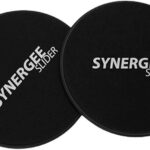 Synergee Core Sliders. Dual Sided Use on Carpet or Hardwood Floors. Abdominal Exercise Equipment