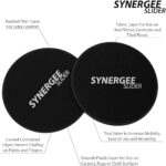 Synergee Core Sliders. Dual Sided Use on Carpet or Hardwood Floors. Abdominal Exercise Equipment