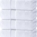 White Classic Luxury Bath Towels Set of 4 Large – 700 GSM Turkish Cotton Ultra Soft Bath Towels 27×54 | Highly Absorbent and Quick Dry | Hotel Towels for Bathroom Luxury, Plush Shower Towels, White