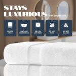 White Classic Luxury Bath Towels Set of 4 Large – 700 GSM Turkish Cotton Ultra Soft Bath Towels 27×54 | Highly Absorbent and Quick Dry | Hotel Towels for Bathroom Luxury, Plush Shower Towels, White