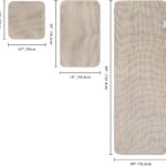 POLYTE 430 GSM Microfiber Quick Dry Lint Free Oversize Bath Towel Set, 6 Piece (Waffle Weave)