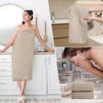 POLYTE 430 GSM Microfiber Quick Dry Lint Free Oversize Bath Towel Set, 6 Piece (Waffle Weave)