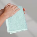 Amazon Basics face Towels for bathroom, 100% Cotton Extra Absorbent washcloth, Fast Drying – salon towel – 24 Pack Ice Blue (12 x 12 inches)