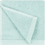 Amazon Basics face Towels for bathroom, 100% Cotton Extra Absorbent washcloth, Fast Drying – salon towel – 24 Pack Ice Blue (12 x 12 inches)