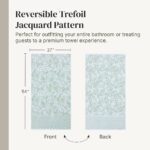 Modern Threads Trefoil Filigree 6-Piece 100% Cotton Towel Set – Reversible Yarn Dyed Jacquard – Includes 2 Bath Towels, 2 Hand Towels, 2 Washcloths – Absorbent, Quick Dry, Soft & Durable – Sage Green