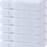 Wealuxe White Bath Towels 24×50 Inch, 6 Pack – Extra Absorbent Cotton Towel Set for Bathroom