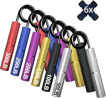 Grip Strength Trainer Set,50-300LB Hand Grip Strengthener,Hand Forearm strengthener 6 Pack, Workout equipment,Strength Training Exercisefor Hand Arm Forearm Wrist Finger