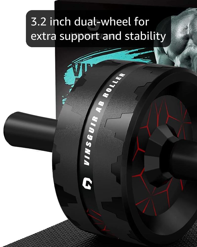VINSGUIR Ab Roller Wheel, Abs & Core Workout Equipment for Home Gym with Knee Pad Accessories, Abdominal Wheel for Full-body Strength Training