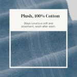 Modern Threads Ophelia 6-Piece 100% Cotton Towel Set – Reversible Yarn Dyed Jacquard & Solid – Includes 2 Bath Towels, 2 Hand Towels, 2 Washcloths – Absorbent, Quick Dry, Soft & Durable – Blue