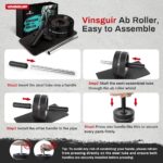 VINSGUIR Ab Roller Wheel, Abs & Core Workout Equipment for Home Gym with Knee Pad Accessories, Abdominal Wheel for Full-body Strength Training