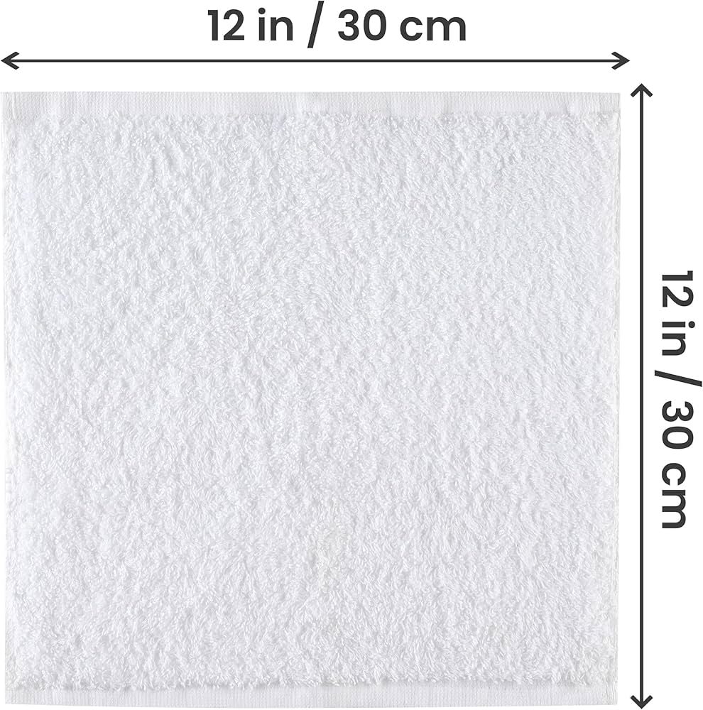 Utopia Towels 24 Pack Cotton Washcloths Set, 100% Ring Spun Cotton, Premium Quality Flannel Face Cloths, Highly Absorbent and Soft Feel Fingertip Towels, White