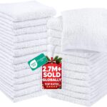 Utopia Towels 24 Pack Cotton Washcloths Set, 100% Ring Spun Cotton, Premium Quality Flannel Face Cloths, Highly Absorbent and Soft Feel Fingertip Towels, White