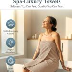 Casa Platino 100% Luxury Cotton Bathroom Towel Set 8 Pcs – Super Soft & Highly Absorbent – 2 Bath, 4 Washcloths, 2 Hand Towels for Bathroom – Oeko TEX Certified, Fade Resistant, Luxury Look – Beige