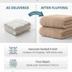 Casa Platino 100% Luxury Cotton Bathroom Towel Set 8 Pcs – Super Soft & Highly Absorbent – 2 Bath, 4 Washcloths, 2 Hand Towels for Bathroom – Oeko TEX Certified, Fade Resistant, Luxury Look – Beige