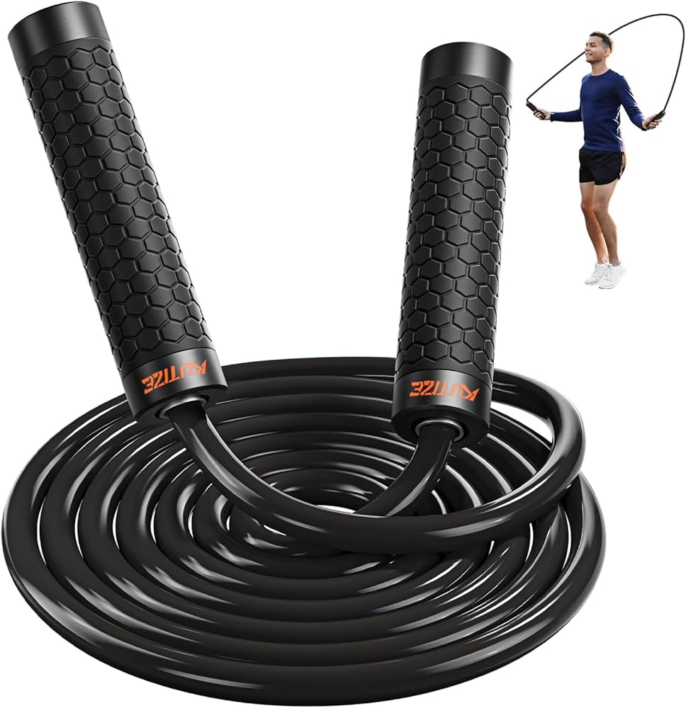 Jump Rope, Weighted Jump Rope for Men Women, Adjustable 1lb Heavy Skipping Ropes, Suitable for Boxing, Cardio, Home Fitness, Training Muscle, Home Gym Workout Equipment for Full Body Exercise