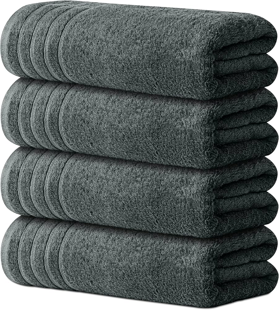 Avalon Towels Bath Towels Set of 4, Size 30 x 60 Inches, Highly Soft and Absorbent, Quick Drying, Lightweight, Perfect for Daily Use