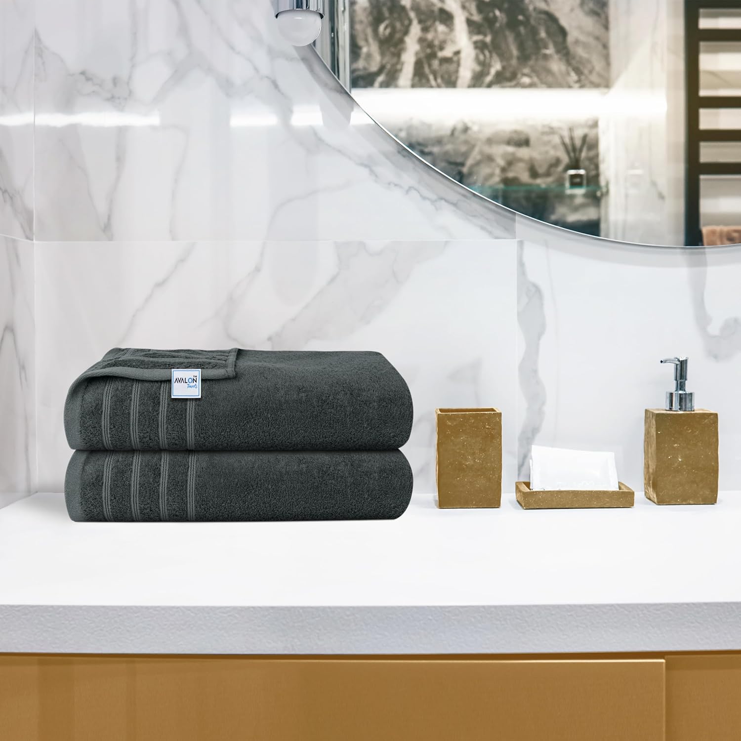 Avalon Towels Bath Towels Set of 4, Size 30 x 60 Inches, Highly Soft and Absorbent, Quick Drying, Lightweight, Perfect for Daily Use