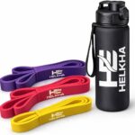 Latex Resistance Bands Set with Water Bottle – 3 Levels (X-Light, Light, Medium) – Full Body Workout for Home & Gym