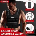 Adjustable Weighted Vest Men and Women 19lbs/ 30lbs/ 40lbs Weights with Reflective Stripe, Weight Vest Woman Workout Vest for Strength Training,Running & Walking