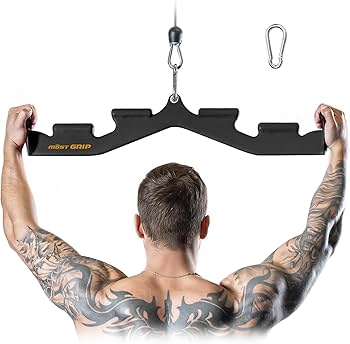 LAT Pull Down Bar with 6 Ergonomic Handles, Neutral Grip LAT Pulldown Attachments for Whole Back Training, Wide Grip LAT Pulldown Bars for Home Gym Cable