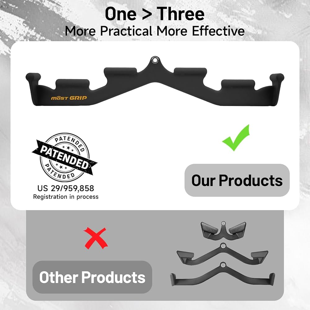 LAT Pull Down Bar with 6 Ergonomic Handles, Neutral Grip LAT Pulldown Attachments for Whole Back Training, Wide Grip LAT Pulldown Bars for Home Gym Cable