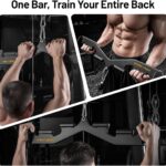 LAT Pull Down Bar with 6 Ergonomic Handles, Neutral Grip LAT Pulldown Attachments for Whole Back Training, Wide Grip LAT Pulldown Bars for Home Gym Cable