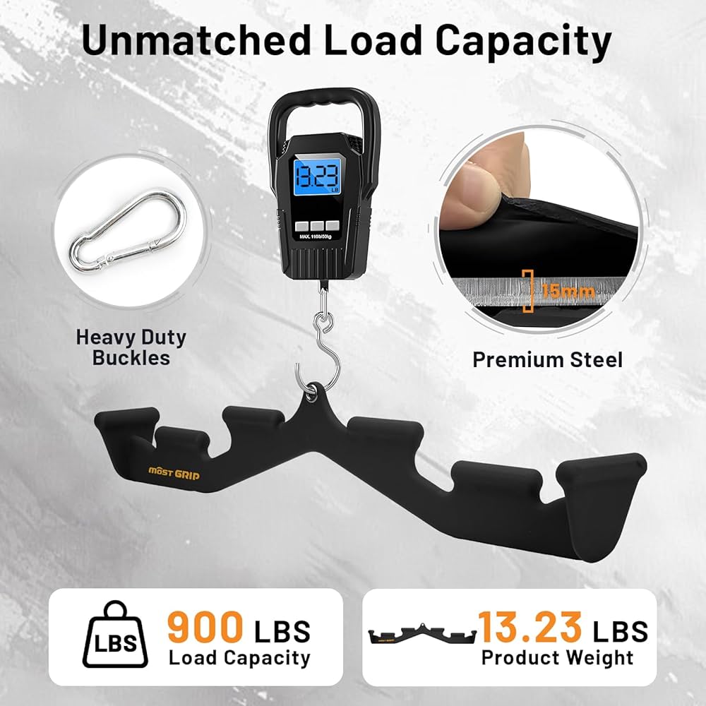 LAT Pull Down Bar with 6 Ergonomic Handles, Neutral Grip LAT Pulldown Attachments for Whole Back Training, Wide Grip LAT Pulldown Bars for Home Gym Cable