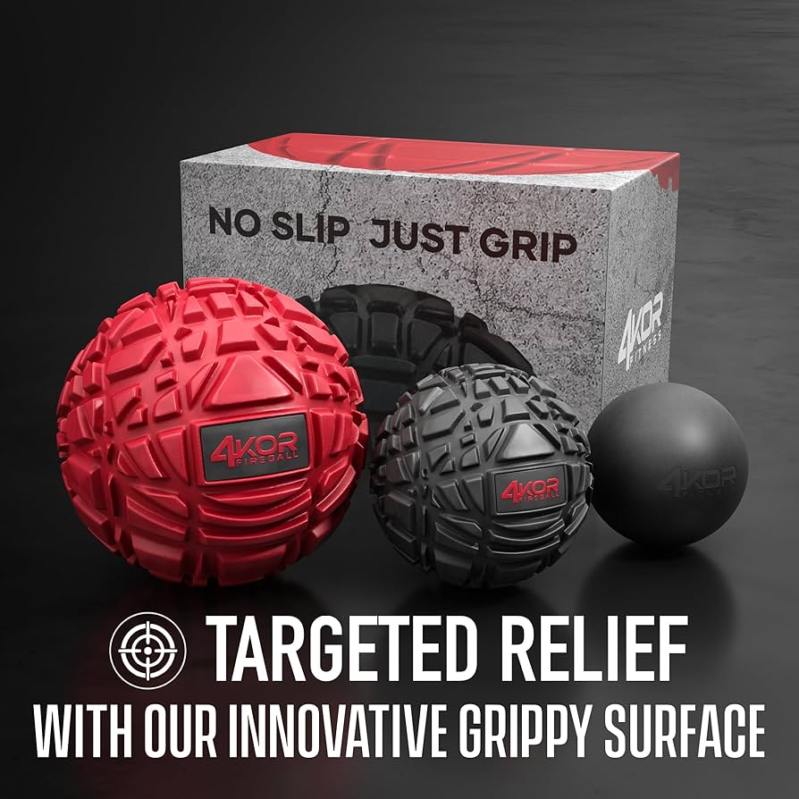 4KOR Massage Balls for Trigger Point Therapy – Myofascial Release Ball – Muscle Relief for Back, Neck, Shoulder, Foot Pain – Fitness Massage Balls for Mobility – Deep Tissue Release Ball