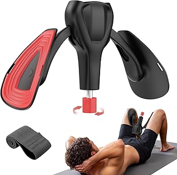 Pelvic Floor Exercise Devices 77 lb Adjustable Kegel Inner Thigh Exerciser and Hip Trainer Workout Equipment for Home Postpartum Recovery Women Men, with Band