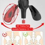 Pelvic Floor Exercise Devices 77 lb Adjustable Kegel Inner Thigh Exerciser and Hip Trainer Workout Equipment for Home Postpartum Recovery Women Men, with Band