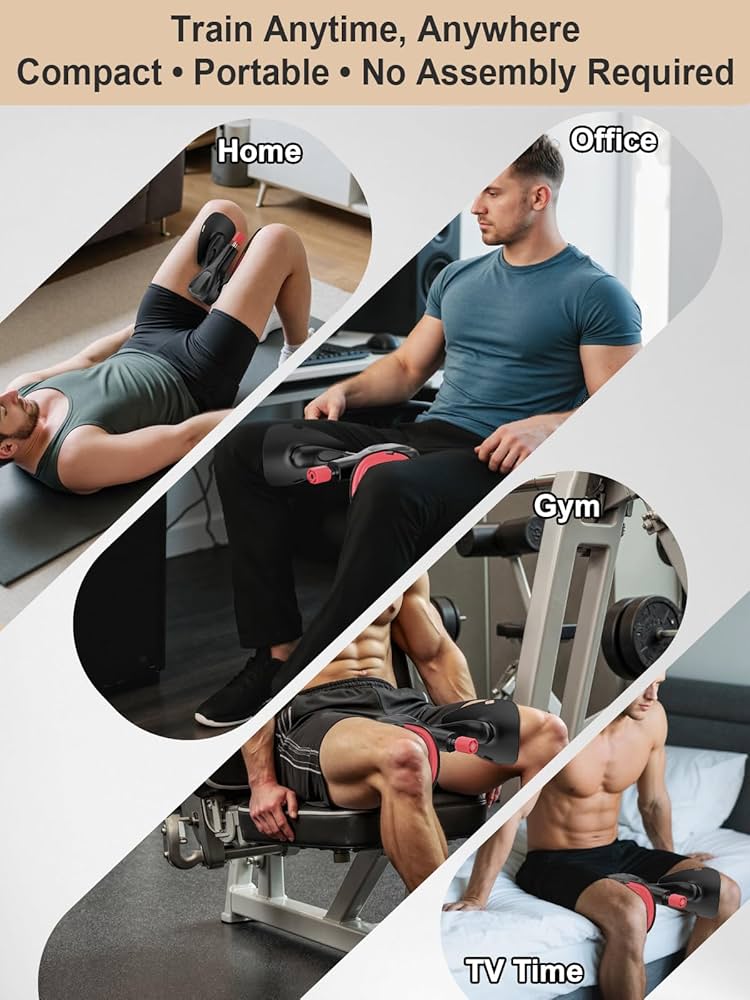 Pelvic Floor Exercise Devices 77 lb Adjustable Kegel Inner Thigh Exerciser and Hip Trainer Workout Equipment for Home Postpartum Recovery Women Men, with Band