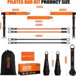 Pilates Bar Kit with Resistance Bands, Pilates Equipment, Multifunctional Pilates Bar for Women & Men, Pilates kit for Hip, Back, Arm, Full-Body Workouts, Home Gym Strength Training Equipment