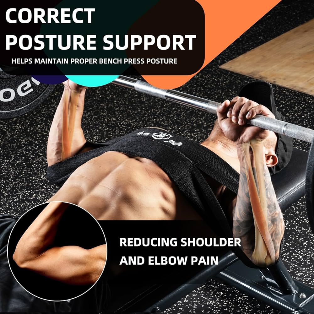 MANUEKLEAR Bench Press Band, Sling Bench Press Band for Men and Women Power Weight Lifting Fitness – Push Up Exercise Assistance Bench Block Increase Strength Gym Workout Equipment