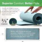 Gaiam Gaiam Essentials 2/5″ Thick (10mm) Yoga & Pilates, Fitness & Exercise Mat with Easy-Cinch Carrier Strap Cusion Support For Fitness and Gym Workouts