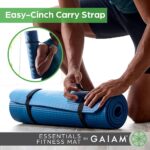 Gaiam Gaiam Essentials 2/5″ Thick (10mm) Yoga & Pilates, Fitness & Exercise Mat with Easy-Cinch Carrier Strap Cusion Support For Fitness and Gym Workouts