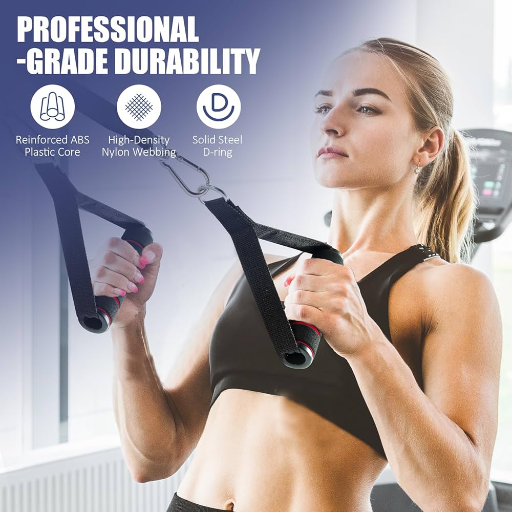 2 Pack Upgraded Exercise Handles, Gym Handle Equipment for Cable Machine Attachments, Strength Training Workout, Pilates, Home Gym, Resistance Bands, Heavy Duty Workout Accessories