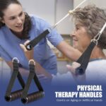 2 Pack Upgraded Exercise Handles, Gym Handle Equipment for Cable Machine Attachments, Strength Training Workout, Pilates, Home Gym, Resistance Bands, Heavy Duty Workout Accessories