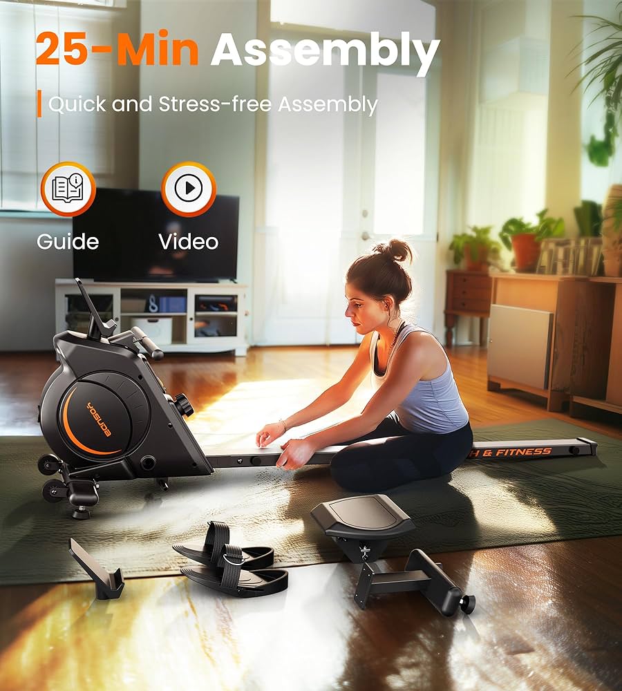 YOSUDA Magnetic/Water Rowing Machine for Home – Rower Machine Use with Bluetooth, App Supported, Rowing Machine for Beginners to Athletes, Comfortable Seat Cushion