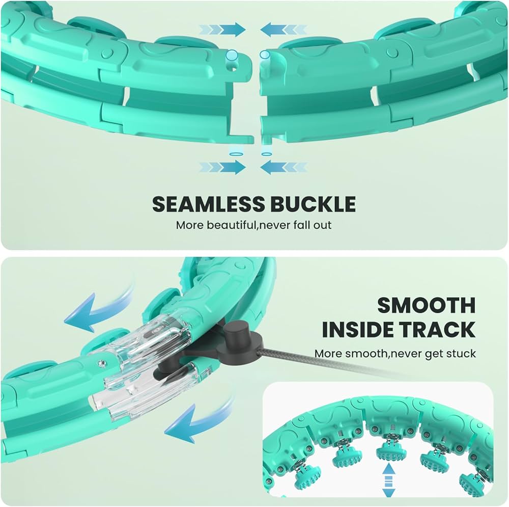 Weighted Infinity Exercise Hoop – 64in 30 Links Smart Hoop for Adult Weight Loss, Plus Size Low-Impact Fitness Hoop for Beginners & Women​