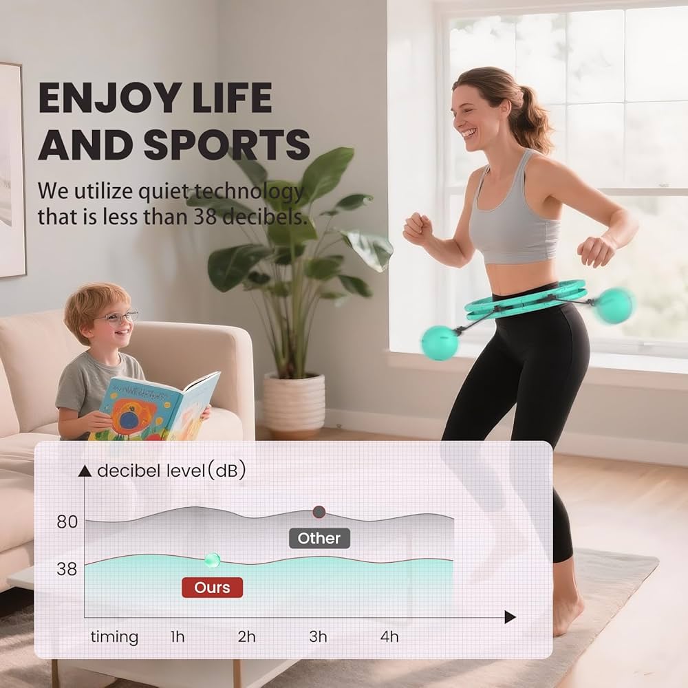 Weighted Infinity Exercise Hoop – 64in 30 Links Smart Hoop for Adult Weight Loss, Plus Size Low-Impact Fitness Hoop for Beginners & Women​