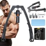 Twister Arm Trainer, 3 in 1 Hydraulic Power Chest Workout Equipment with Ab Roller Wheels and Hooks, Adjustable 22-440lbs Arm Trainer for Men Women, Home Gym Equipment for Full Body Strength Training